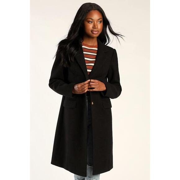 Lulus Tops - Lulus Chic Feelings Black Long Sleeve Coat - Size L